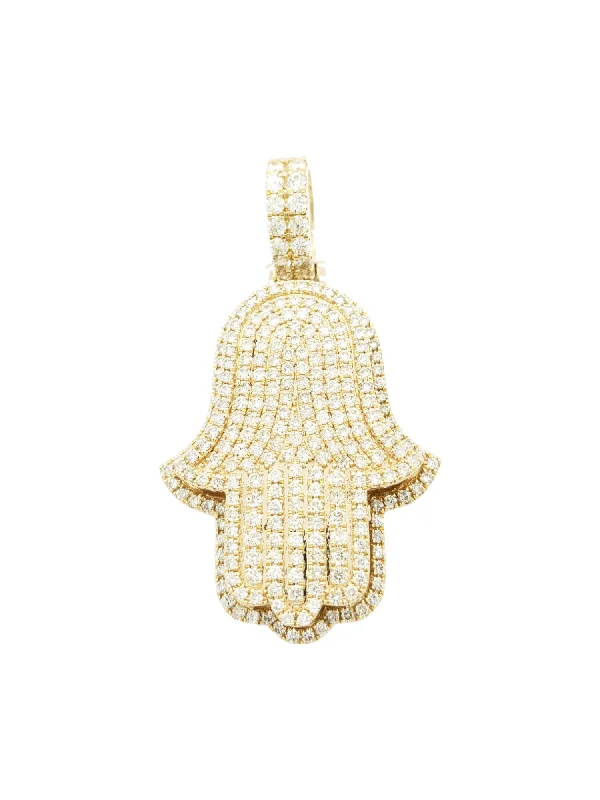 14k 3D Diamond Hamsa With 4.49 Carats Of Diamonds #9753