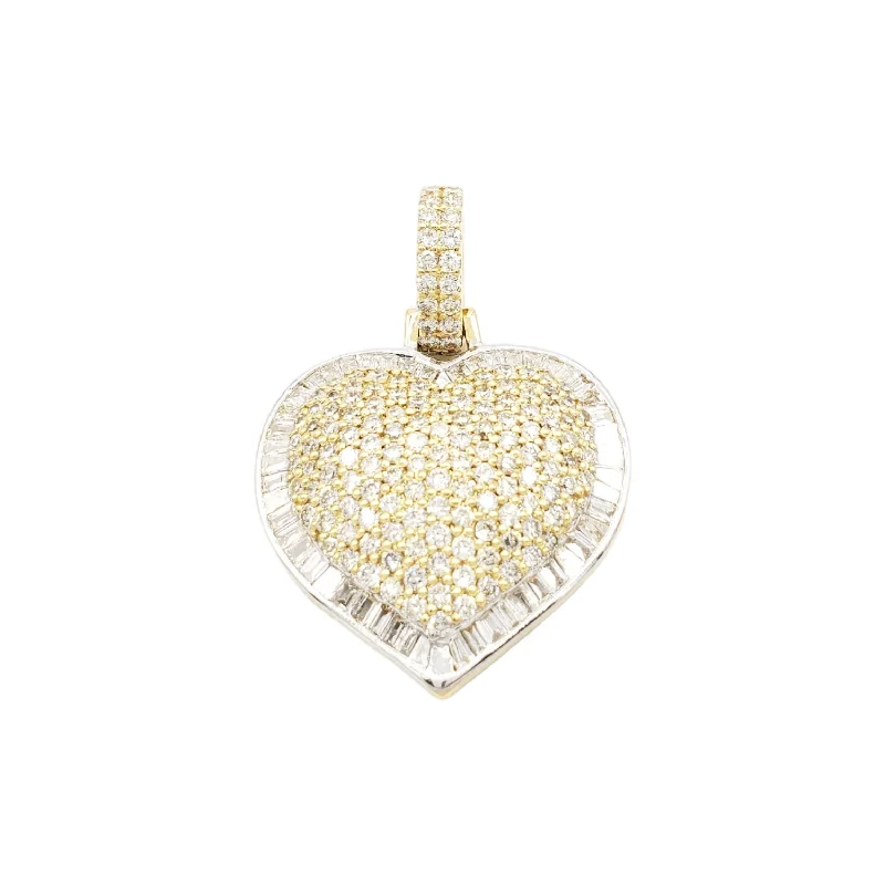 14k Baguette Diamond Heart With 2.87 Carats Of Diamonds #21962