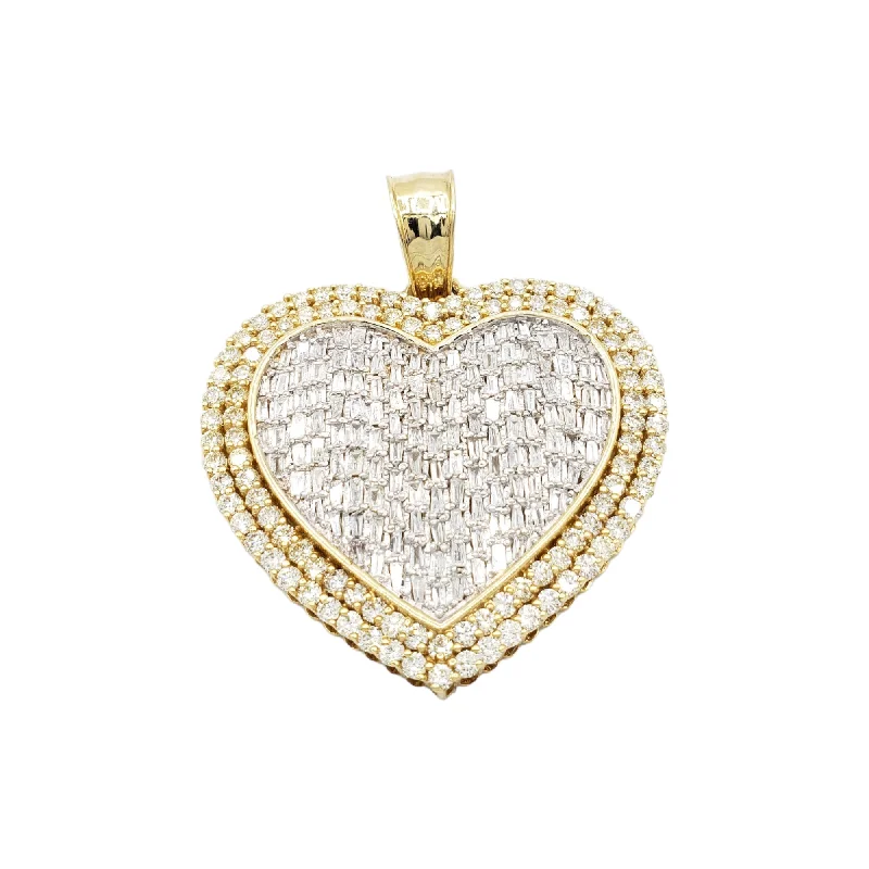 14k Baguette Diamond Heart With 4.23 Carats Of Diamonds #21959