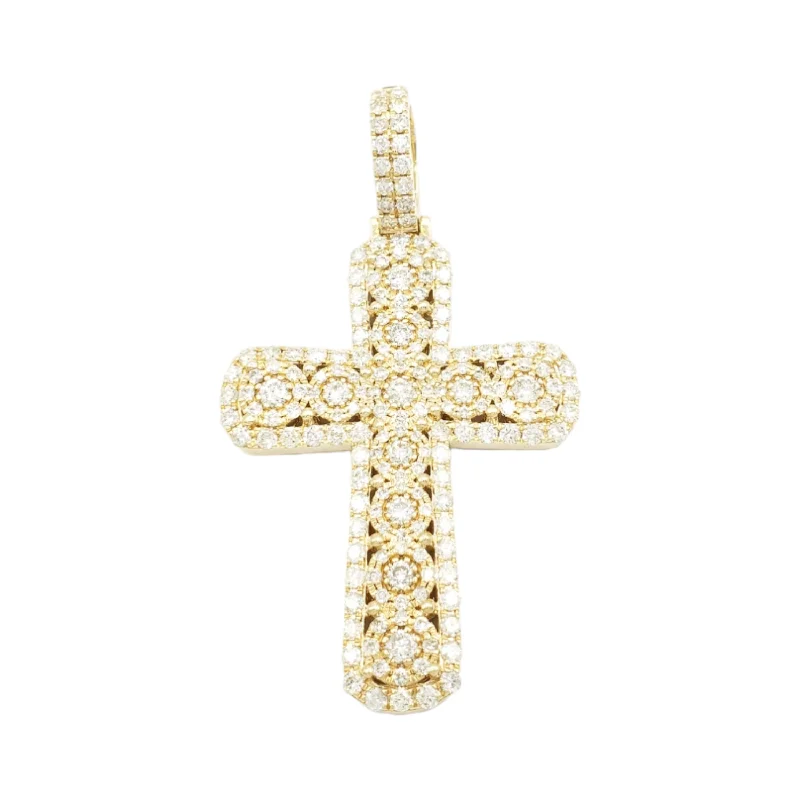 14k Diamond Cross With 2.90 Carats Of Diamonds #11311