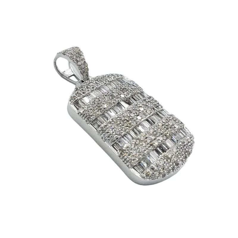 14k Diamond Dog Tag With 3.86 Carats Of Diamonds #24336