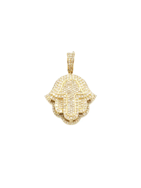 14k Diamond Hamsa With 1.74 Carats Of Diamonds #23963