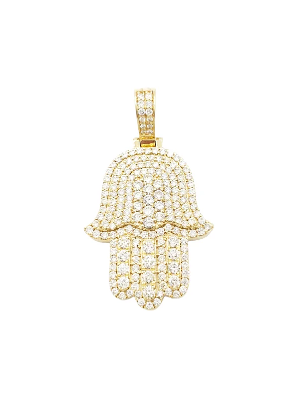 14k Diamond Hamsa With 5.10 Carats Of Diamonds #21356