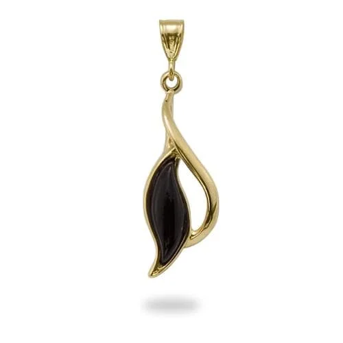 Paradise Black Coral Pendant in Gold