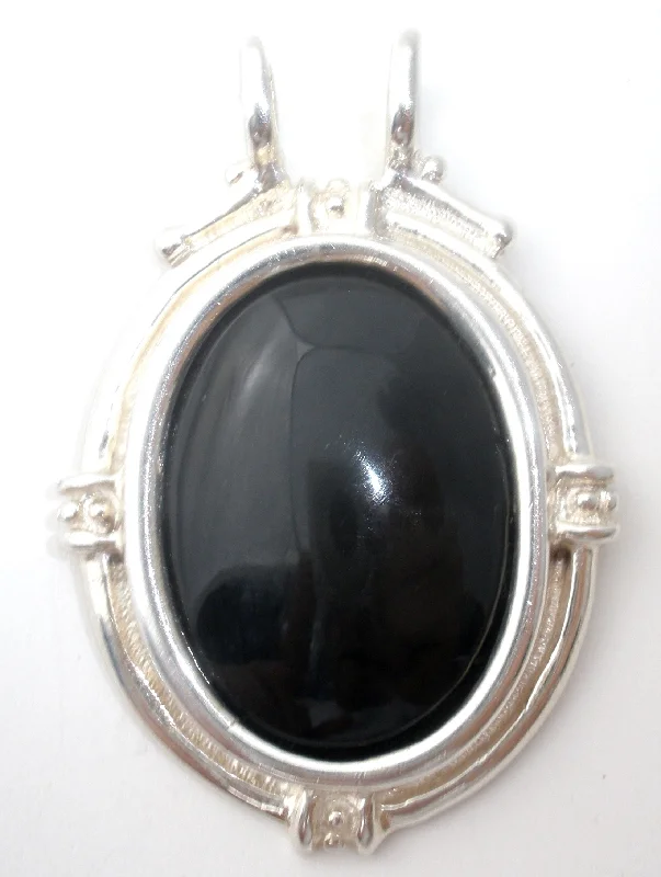 Black Onyx Pendant Slide Vintage