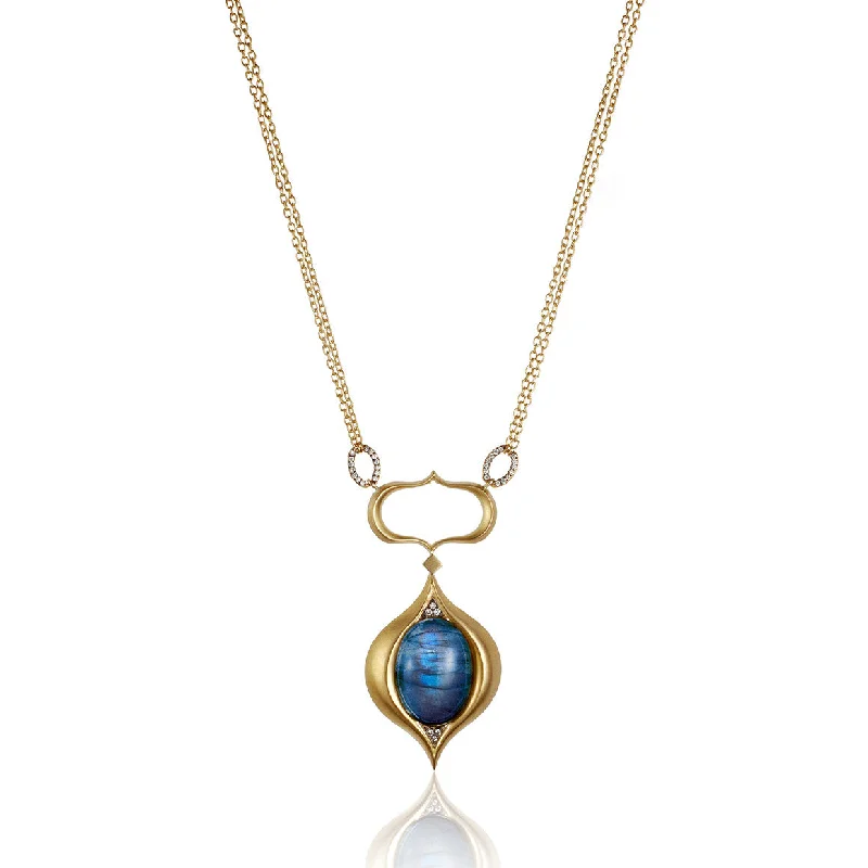 Elli and Ani Pendant Necklace with Labradorite