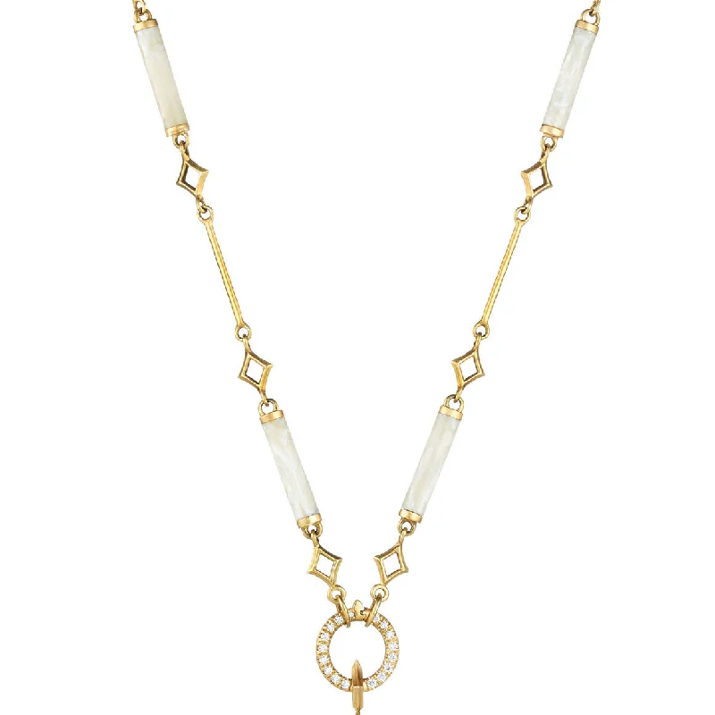 PEARL WHITE CERAMIC BAR CHAIN