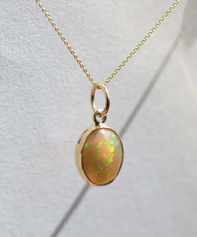 Oval Crystal Opal Pendant