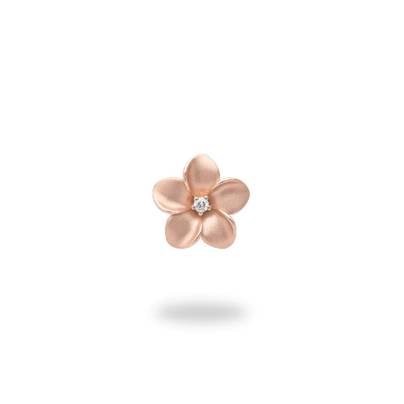 Plumeria Pendant in Rose Gold with Diamond - 11mm