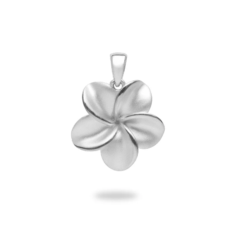 Plumeria Pendant in Sterling Silver - 21mm