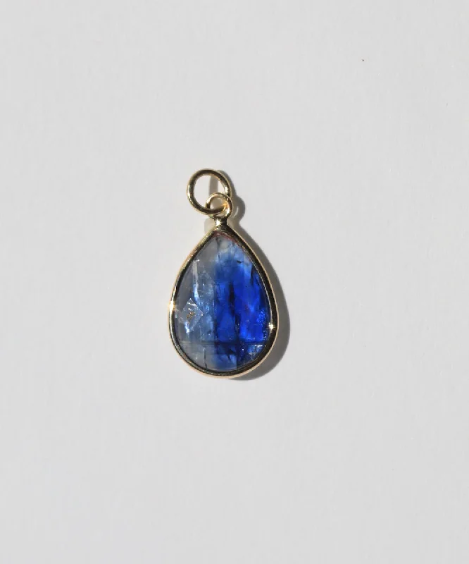 Raw Sapphire Pear Pendant