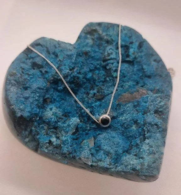 Round Black Spinel Pendant