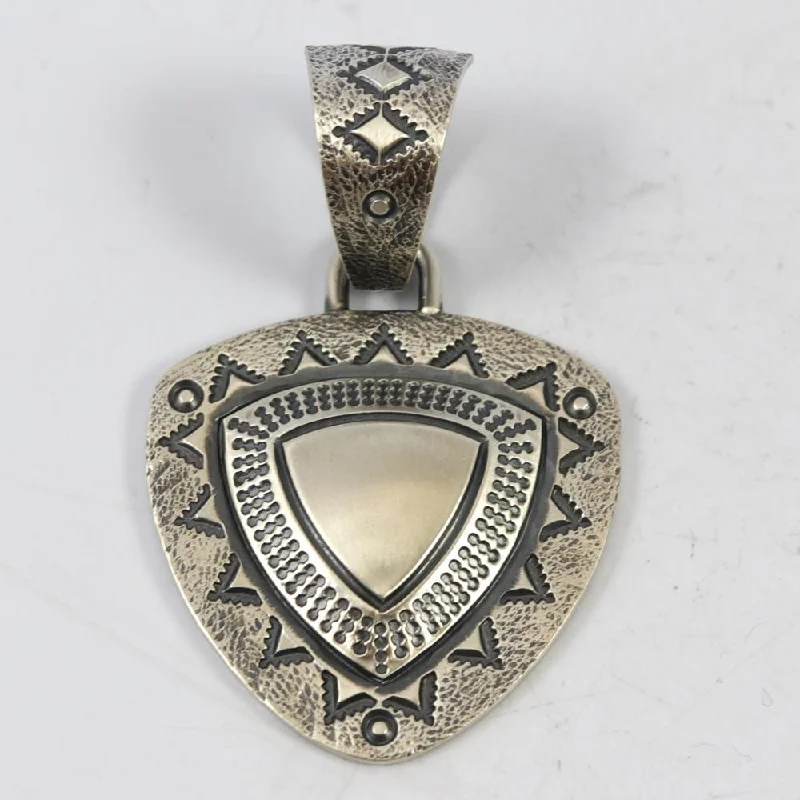 Stamped Silver Pendant