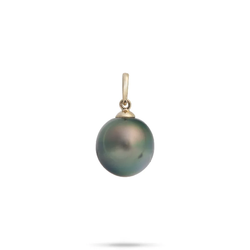 Tahitian Black Pearl Pendant in Gold - 12-15mm