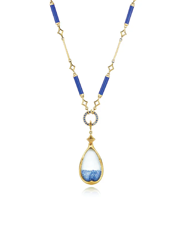 Tearcup Amulet with Blue Sapphires