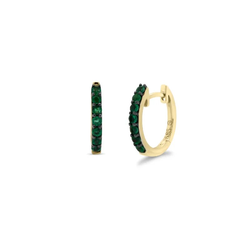 Emerald Huggie Earrings