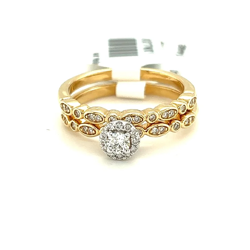 14k Yellow Gold Wedding Set