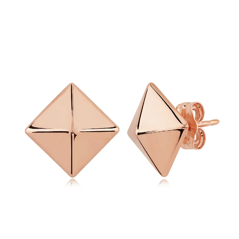 14kr Gold Pyramid Stud Earrings