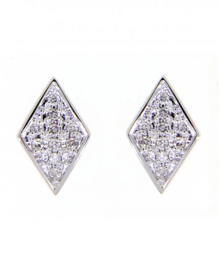 14kw Gold Diamond Shaped Pavé Earrings