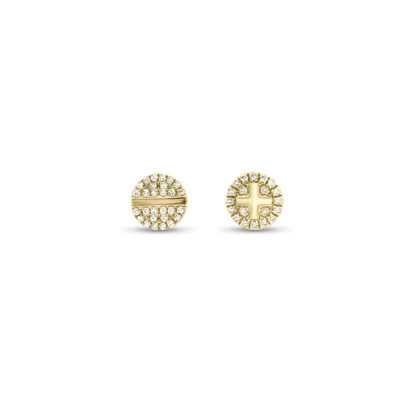 Diamond Plus & Minus Stud Earrings