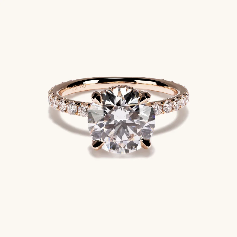 2.74 Round Lab Diamond Engagement Ring