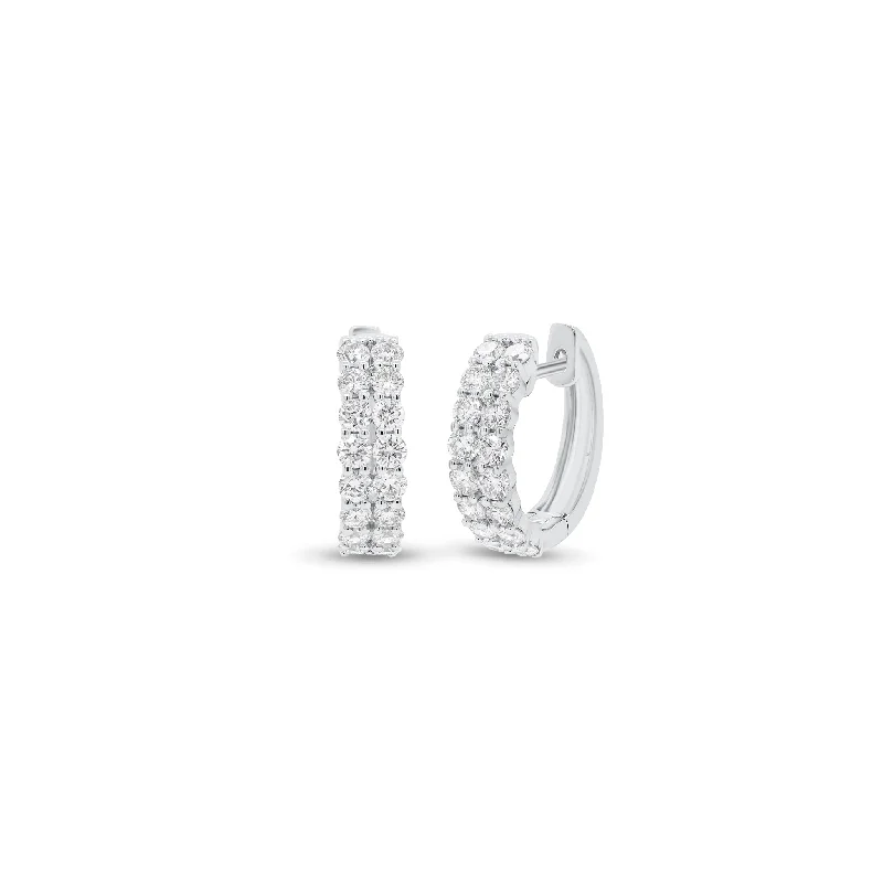 Diamond Petite Double Row Huggie Earrings