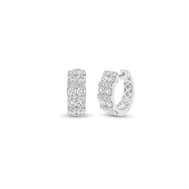 Diamond Pattern Huggie Earrings