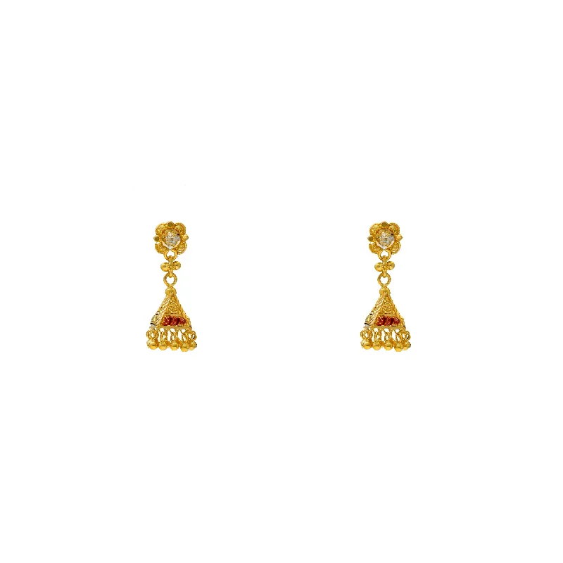 22K Yellow Gold Earrings (5.9gm)