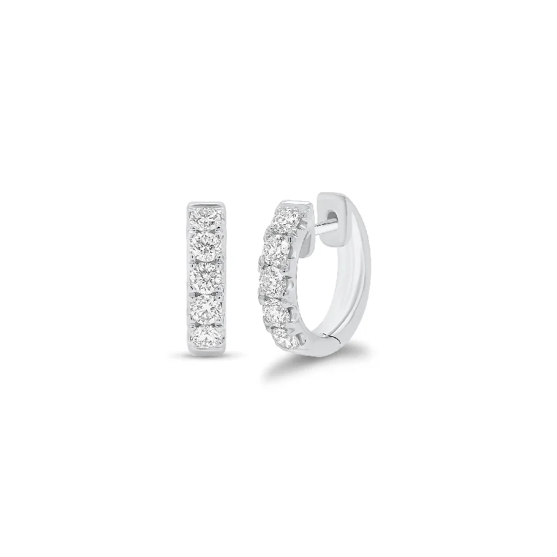 10-Stone Diamond Huggie Earrings