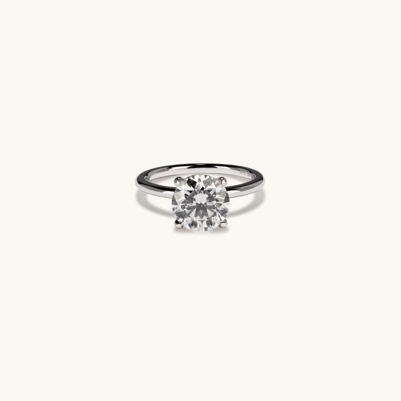 3.01 Round Lab Diamond Engagement Ring with Hidden Halo