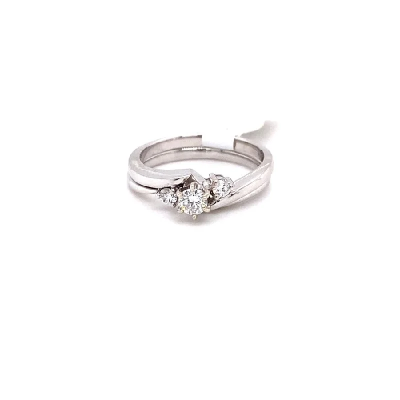 3 Stone Diamond Wedding Set