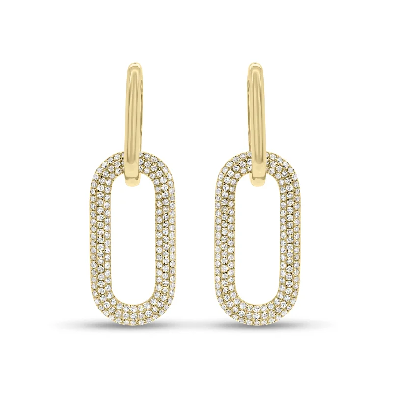 Diamond Bold Paperclip Chain Earrings