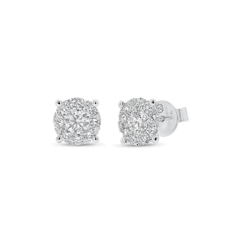 1.13 ct Halo Diamond Stud Earrings