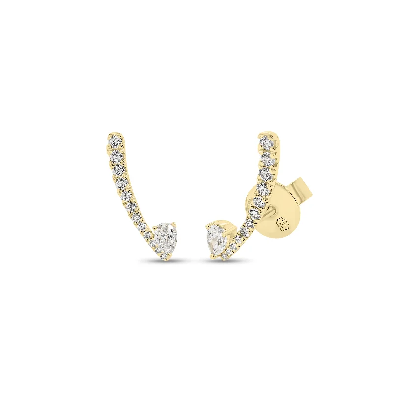 Pear-Shaped Diamond Crawler Earrings