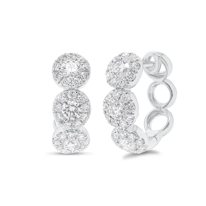 Halo Diamond Huggie Earrings