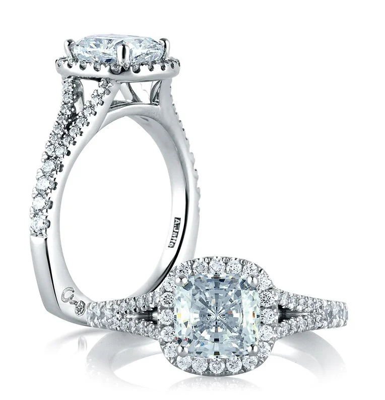 A. JAFFE Halo Engagement Ring