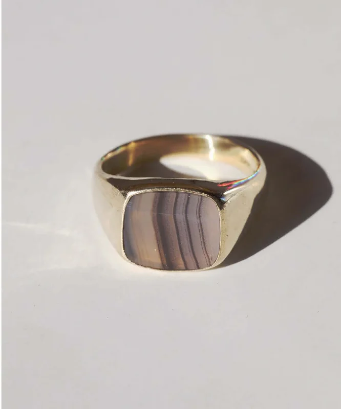 Agate Stripe Signet Ring II