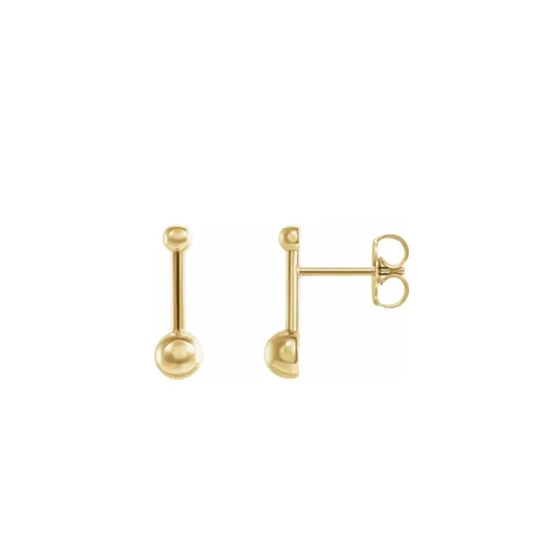 Mini Bar & Ball Stud Earrings