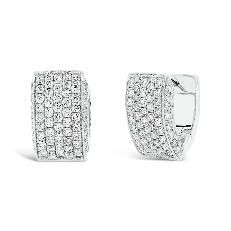 Diamond Chunky Huggie Earrings