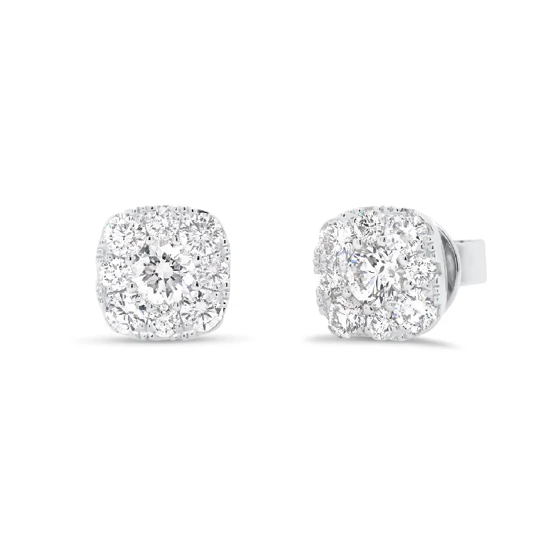 Diamond Cushion-Shape Stud Earrings