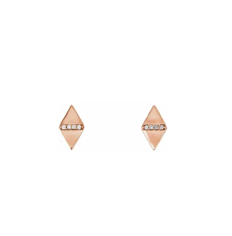 Diamond Geometric Stud Earrings