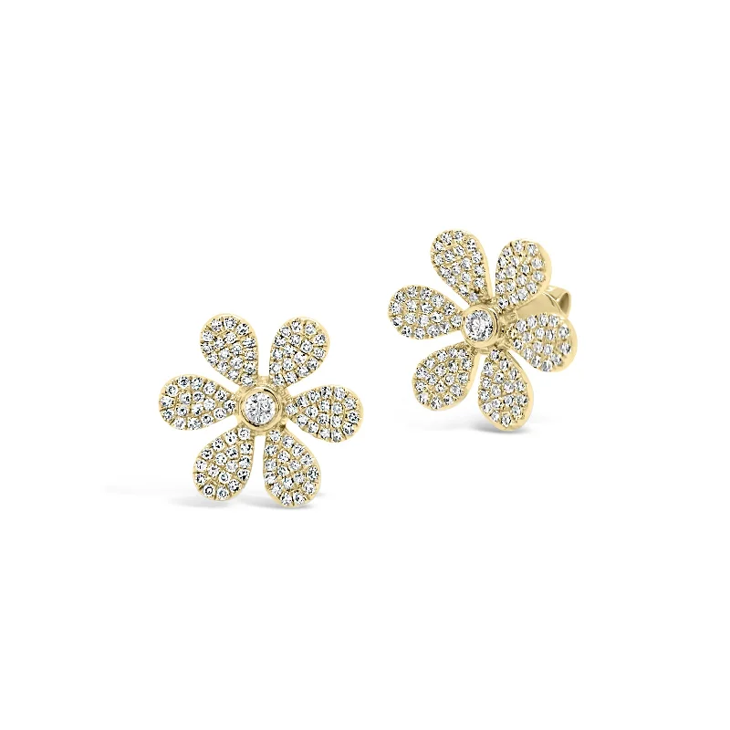 Diamond Large Daisy Stud Earrings