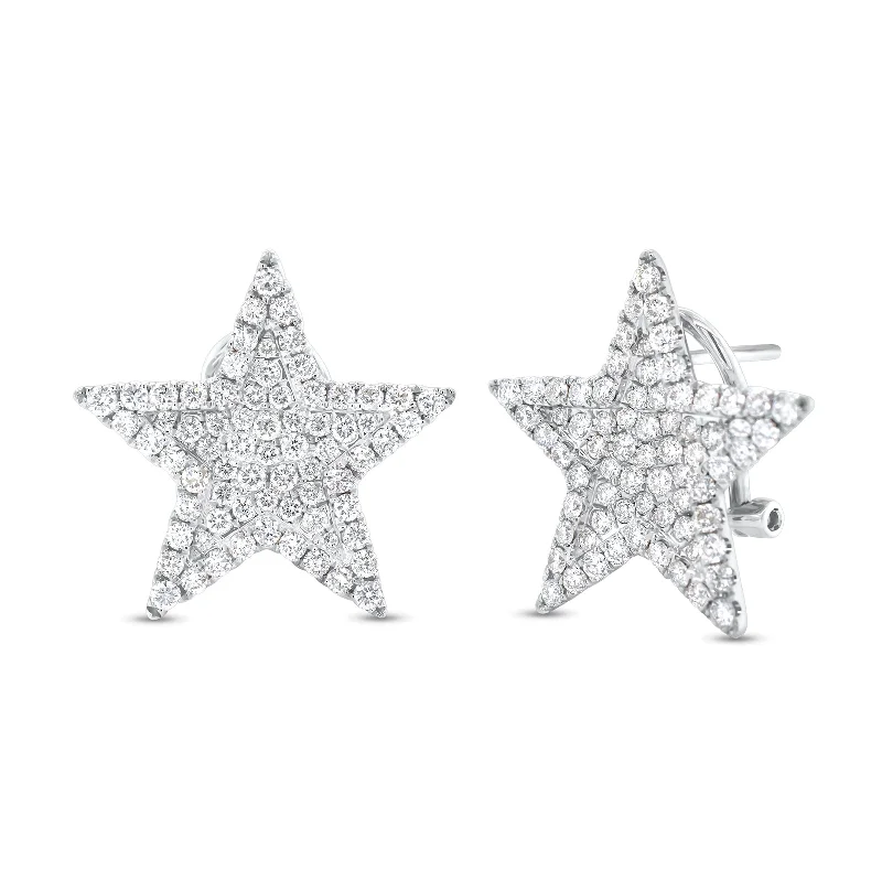 Diamond Large Star Stud Earrings