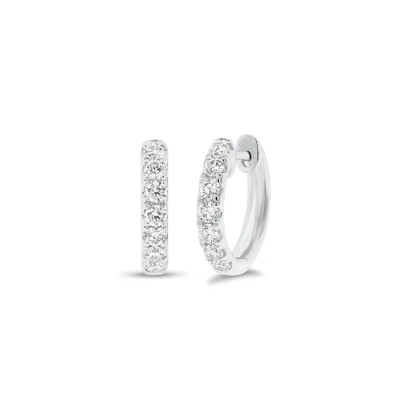 18K Gold Diamond Mini Huggie Earrings