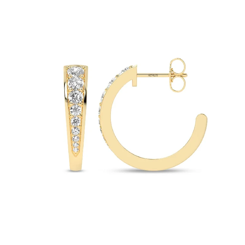 Diamond Open Hoops