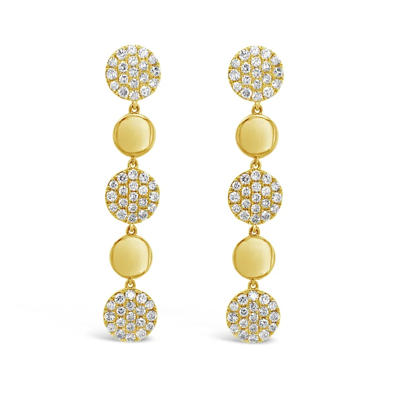 Pave Diamond Disc Dangle Earrings