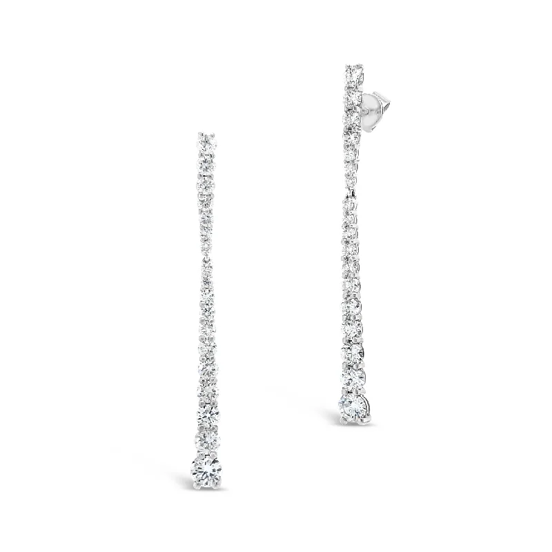 Shared Prong-Set Diamond Dangle Earrings