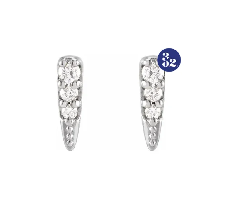 Diamond Spike Stud Earrings - available on special order