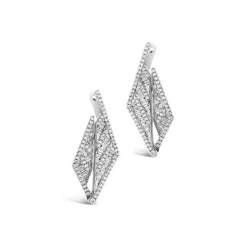 Diamond Triangle Drop Earrings