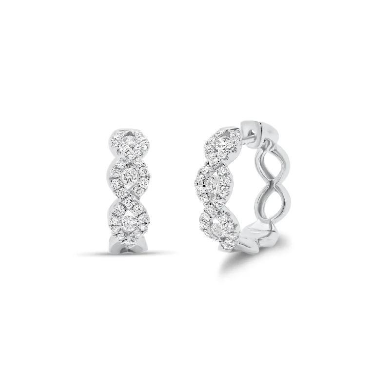 Diamond Infinity Twisted Hoop Earrings